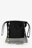 Miu Miu Black Satin Crystal Embellished Chain Crossbody