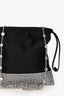 Miu Miu Black Satin Crystal Embellished Chain Crossbody