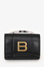 Balenciaga Black Leather Hourglass Trifold Wallet