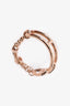 Hermès 18K Rose Gold Diamond Set Small Model Chaine d'ancre Chaos Ring Size 54