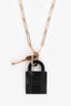 Hermès Yellow Tone Metal Buffalo Horn Large Amulette Padlock/Key Pendant