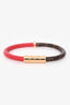 Louis Vuitton Brown/Red Leather Daily Confidential Bracelet