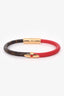 Louis Vuitton Brown/Red Leather Daily Confidential Bracelet
