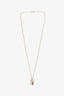 Louis Vuitton Silver Tone Lock Pendant Necklace