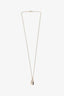 Louis Vuitton Silver Tone Lock Pendant Necklace