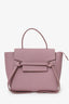 Celine Pink Grained Leather Nano Belt Bag With Strap