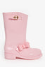 Red Valentino Pink Rubber Bow Detail Rain Boots Size 38