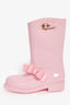 Red Valentino Pink Rubber Bow Detail Rain Boots Size 38