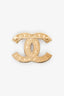 Pre-Loved Chanel™ 2021 Gold Tone Metal/Faux Pearl CC Brooch