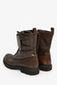 Brunello Cucinelli Brown Leather Beaded Ankle Boots Size 40