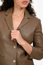 The Row Taupe Lambskin Single Breasted Blazer Size 4