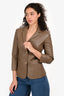The Row Taupe Lambskin Single Breasted Blazer Size 4