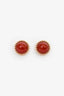 Van Cleef & Arpels 18K Rose Gold Carnelian 'Perlée Couleurs' Stud Earrings