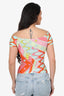 Pucci Pink/Green Printed Cropped Top Size S