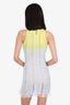 Roberta Einer Blue/Green Sheer Ruffle Sleeveless Dress Size S