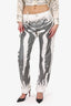 The Attico Cream/Grey Zebra Print Pants Size 28