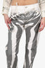 The Attico Cream/Grey Zebra Print Pants Size 28