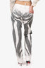The Attico Cream/Grey Zebra Print Pants Size 28