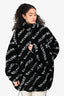 Balenciaga 2022 Black/White Monogram Sherpa Zip Up Jacket Size 36