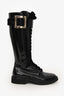 Roger Vivier Black Patent Leather Viv Ranger Knee High Lace Up Boots Size 40