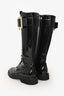 Roger Vivier Black Patent Leather Viv Ranger Knee High Lace Up Boots Size 40
