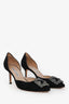 Manolo Blahnik Black Fabric Crystal Embellished Hangisi Heels Size 40