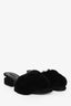 Alexander Wang Black Faux Fur Cur Out Heel Sandals Size 40