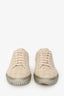 Pre-Loved Chanel™ Cream/Slilver Tweed Lace Up Sneaker Size 41