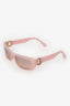Moncler Pink Acrylic Rectangular Frame Sunglasses
