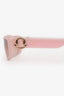Moncler Pink Acrylic Rectangular Frame Sunglasses