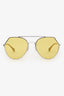 Fendi Silver Tone Metal Yellow Shade Sunglasses