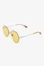 Fendi Silver Tone Metal Yellow Shade Sunglasses