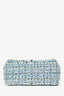 Pre-Loved Chanel™ 2019C Blue Tweed Mini Single Flap Silver Hardware