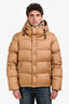 Burberry London Tan Hooded Removable Sleeve Puffer Jacket Size L Mens