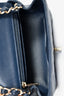 Pre-Loved Chanel™ 2020 Navy Lambskin Mini Square Flap Crossbody
