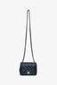 Pre-Loved Chanel™ 2020 Navy Lambskin Mini Square Flap Crossbody