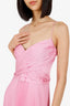 ML Monique Lhuillier Pink Pleated Mini Dress Size 16