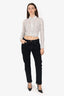 Isabel Marant Black/White Top Stitch Corduroy Pants Size 40