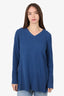 Marlowe Blue Cashmere V-Neck Sweater Size M