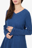 Marlowe Blue Cashmere V-Neck Sweater Size M