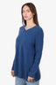 Marlowe Blue Cashmere V-Neck Sweater Size M