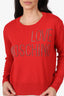 Love Moschino Red Wool Knit 'Love Moschino' Studded Sweater Estimated Size S