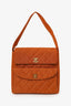 Pre-Loved Chanel™ 1996-97 Orange Nylon Quilted Two Pocket Shoulder Bag