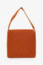 Pre-Loved Chanel™ 1996-97 Orange Nylon Quilted Two Pocket Shoulder Bag