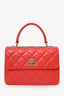 Pre-Loved Chanel™ 2019 Red Leather Trendy CC Small Top Handle