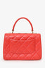 Pre-Loved Chanel™ 2019 Red Leather Trendy CC Small Top Handle