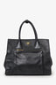 Prada Black Leather Front Pocket Wing Convertible Tote