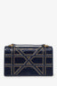Christian Dior 2017 Navy Patent Studded Mini Diorama Top Handle Bag With Pouch