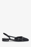Pre-Loved Chanel™ Black Fabric CC Sequin Detail Slingback Flats Size 39