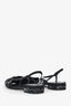 Pre-Loved Chanel™ Black Fabric CC Sequin Detail Slingback Flats Size 39
